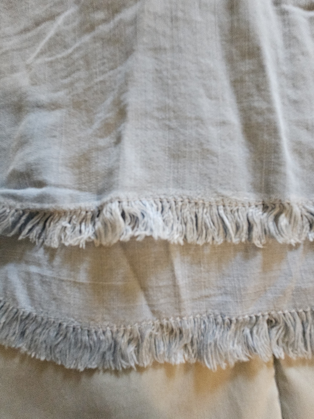 Light Blue Chambray Tunic with Frayed Hem - Womens - Picture 5 of 5